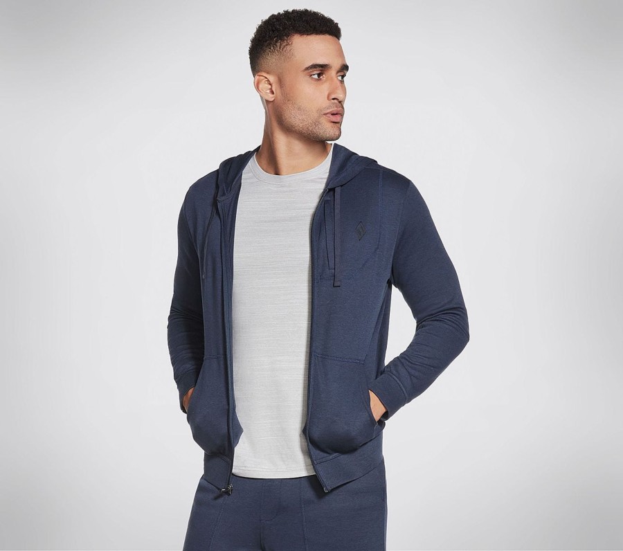 Herre SKECHERS Klaer | Skechers Apparel Goknit Pique Full Zip Hoodie