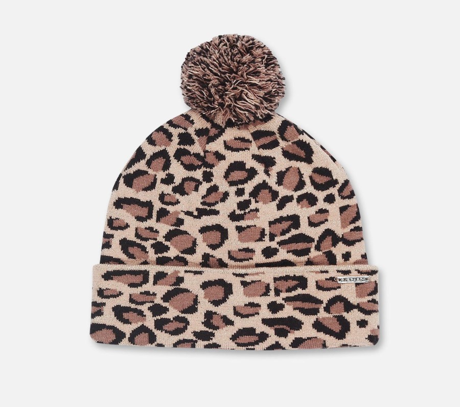 Dame SKECHERS Hatter & Hansker | Leopard Jacquard Knit Cuff Hat