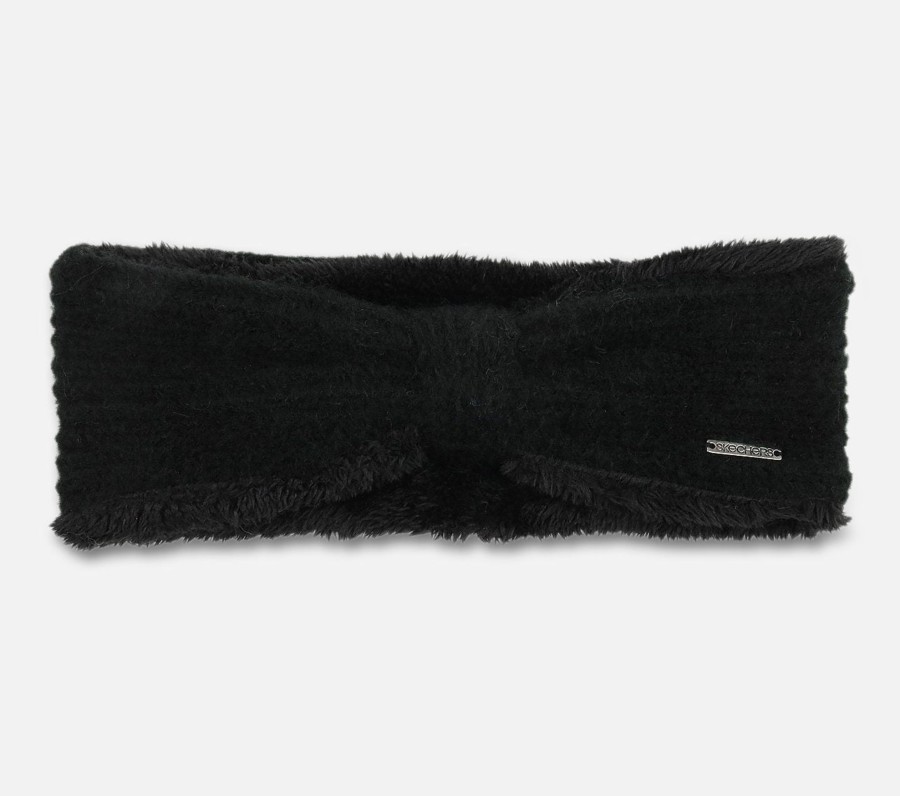 Dame SKECHERS Hatter & Hansker | Ribbed Knit Bow Headwrap