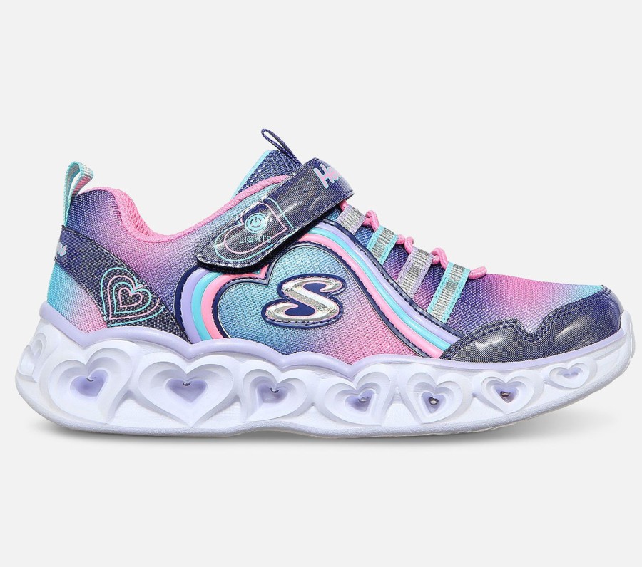 Barn SKECHERS Sko | Heart Lights - Rainbow Lux