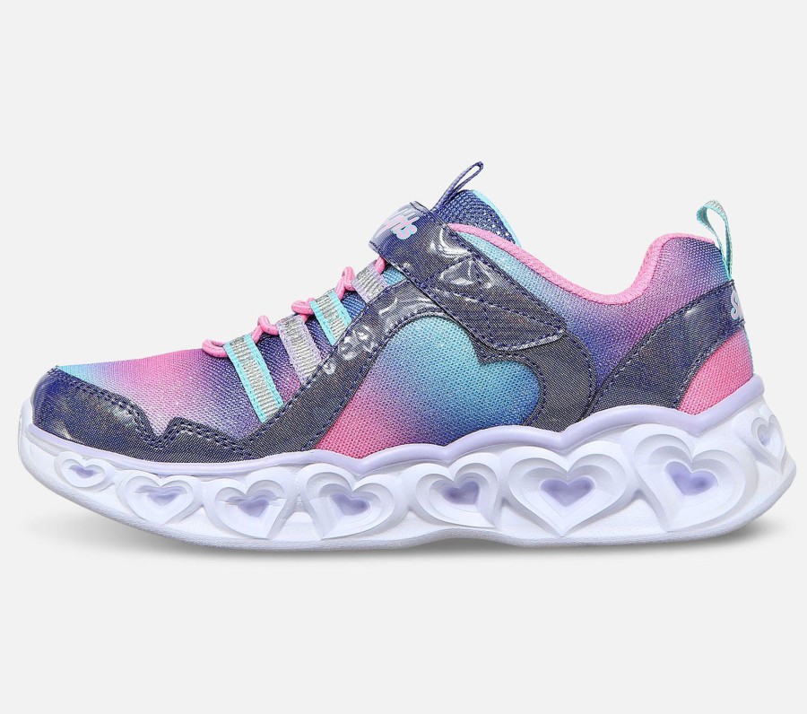 Barn SKECHERS Sko | Heart Lights - Rainbow Lux