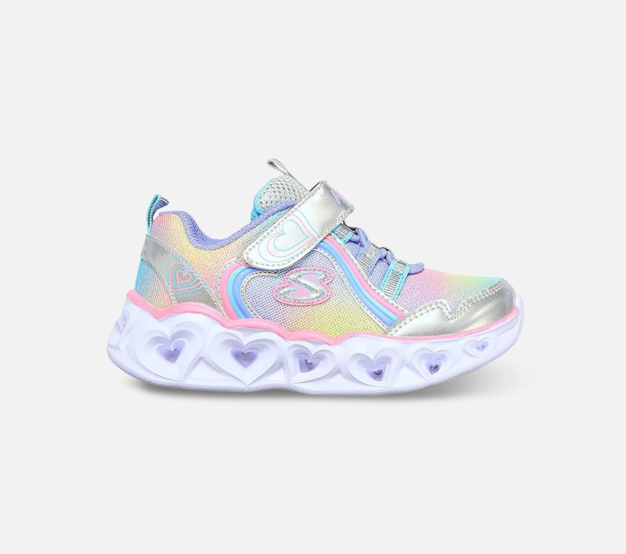 Barn SKECHERS Sko | Hearts Lights - Rainbow Lux