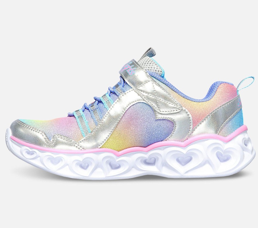 Barn SKECHERS Sko | Heart Lights - Rainbow Lux