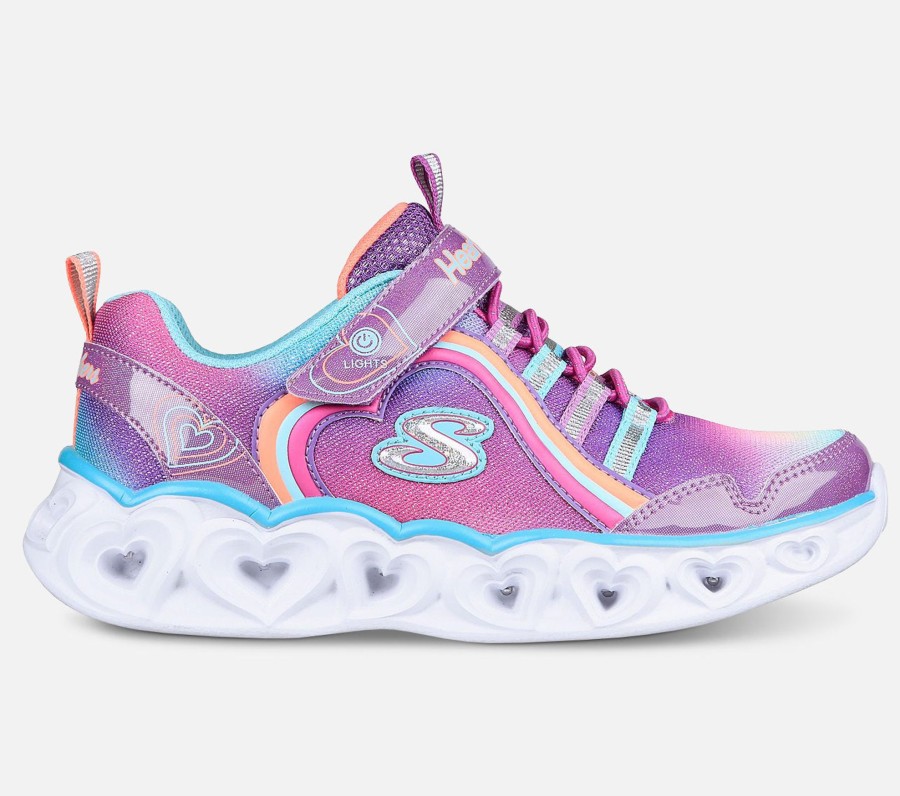 Barn SKECHERS Sko | Heart Lights - Rainbow Lux