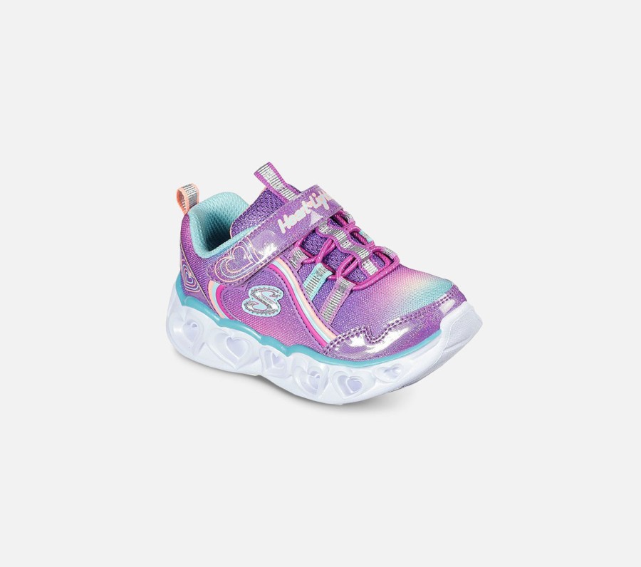 Barn SKECHERS Sko | Hearts Lights - Rainbow Lux